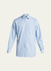 Bergdorf Goodman Men's Poplin French-cuff Dress Shirt In Blue