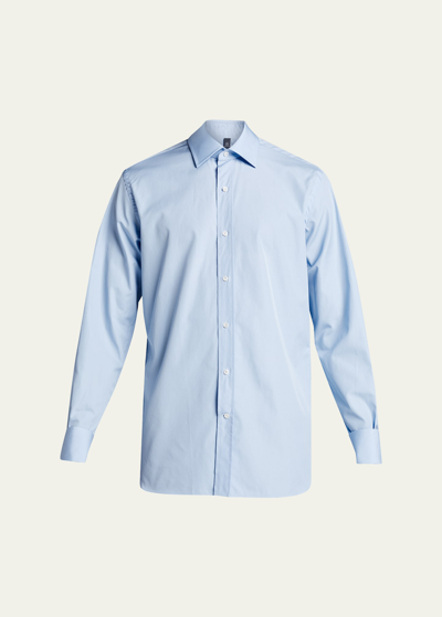 Bergdorf Goodman Men's Poplin French-cuff Dress Shirt In Blue