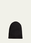 Bergdorf Goodman Men's Cashmere Slouchy Beanie Hat In Black