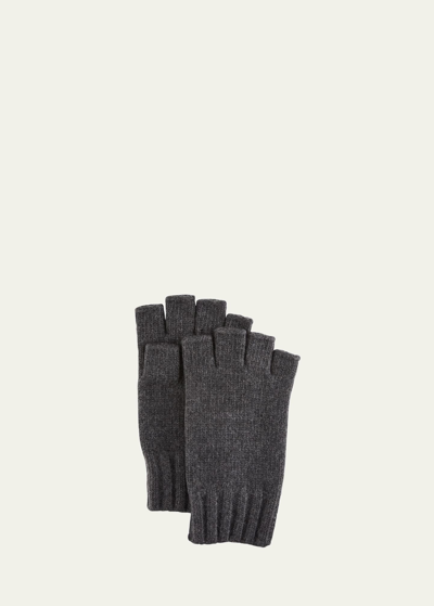 Bergdorf Goodman Men's Cashmere Fingerless Gloves In Gray