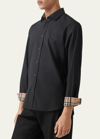 Burberry Men's Sherwood Vintage Contrast-reverse Sport Shirt In Black