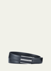 Montblanc Men's Smooth Leather Cut-to-size Business Belt In Blue