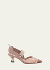 Fendi Colibri 55mm Ff Mesh Slingback Pumps In Brown