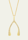 Jennifer Meyer 18k Yellow Gold Diamond Wishbone Necklace