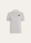 Comme Des Garçons Men's Heart Polo Shirt In Gray