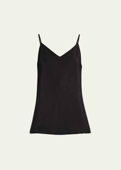 Lafayette 148 Eva Luxe Charmeuse Bias Tank In Black