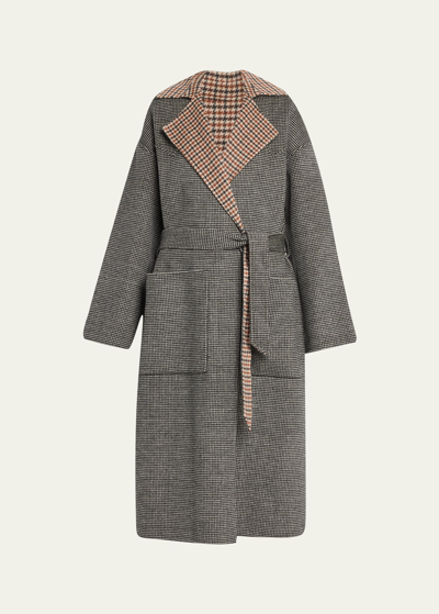 Nanushka Alamo Wool-silk Reversible Self-tie Coat