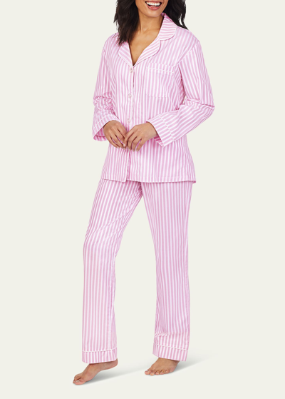 Bedhead Pajamas 3d Striped Cotton Long-sleeve Classic Pajama Set In Pink