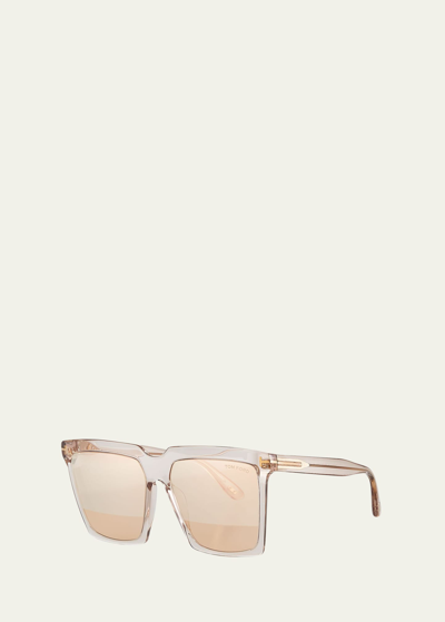 Tom Ford Sabrina 2 Square Acetate Sunglasses In Neutral