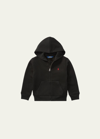 Polo Ralph Lauren Kids' Boy's Knitted Fleece Hoodie In Black
