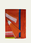 Akris Abstract-print Cashmere/silk Scarf In Red