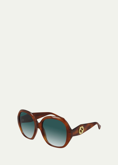 Gucci Oversized Round Acetate Sunglasses