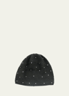 Portolano Honeycomb-knit Cashmere Beanie With Crystals In Black