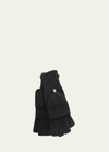 Portolano Jersey-knit Cashmere Flip-top Gloves In Black