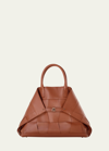 Akris Ai Medium Woven Top Handle Tote Bag In Brown