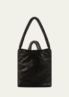 Kassl Oil Medium Puffy Tote Bag In Black