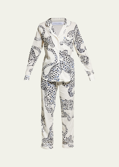Desmond & Dempsey Large Leopard Long-sleeve Pajama Set