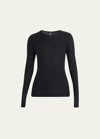 Beyond Yoga Classic Crew Pullover W/ Thumbholes In Black