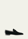 Magnanni Men's Jasper Velvet Formal Loafers In Black