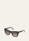 Tom Ford Poppy Acetate Cat-eye Sunglasses In Black