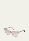 Tom Ford Ani Oversized Acetate Cat-eye Sunglasses In Pink