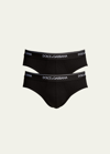 Dolce & Gabbana Men's 2-pack Slip Medio Briefs In Black