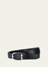 Montblanc Men's Horseshoe-buckle Reversible Leather Belt In Black