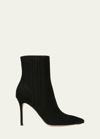 Veronica Beard Lisa Suede Stiletto Ankle Booties In Black