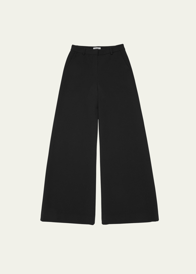 L Agence Livvy Stretch-crepe Wide-leg Pants In Black