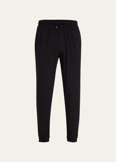 Derek Rose Basel 1 Jersey Lounge Trousers In Black