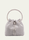 Jimmy Choo Bon Bon Crystal Mesh Bucket Bag