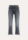 Mother The Insider Crop Step Fray Jeans In Gray