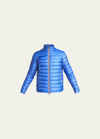 Moncler Men's Daniel Nylon Mid-weight Puffer Jacket In Blue