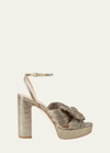 LOEFFLER RANDALL NATALIA METALLIC KNOT PLATFORM SANDALS