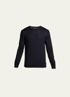 Theory Men's Regal Wool Crewneck Sweater In Blue