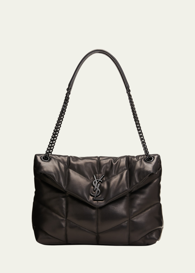 Saint Laurent Lou Puffer Medium Ysl Shoulder Bag In Quilted Leather