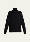 The Row Stepny Wool-cashmere Turtleneck Top In Black