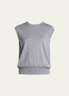 The Row Balham Cashmere Top In Gray