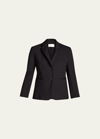 The Row Brentwood Crepe Tailored Jacket In Black