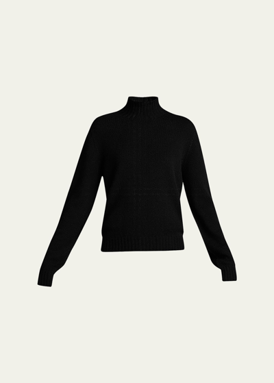 The Row Kensington High-neck Cashmere Sweater In Black