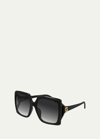 Gucci Oversized Square Injection Plastic Sunglasses In Black