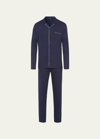 Hanro Men's Night & Day Knit Pajama Set In Blue