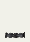 Alaïa Thin Openwork Corset Belt In Black