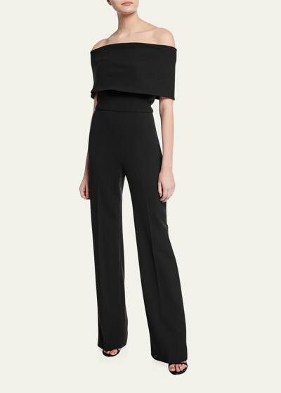 Lela Rose Off-the-shoulder Crepe Jumpsuit