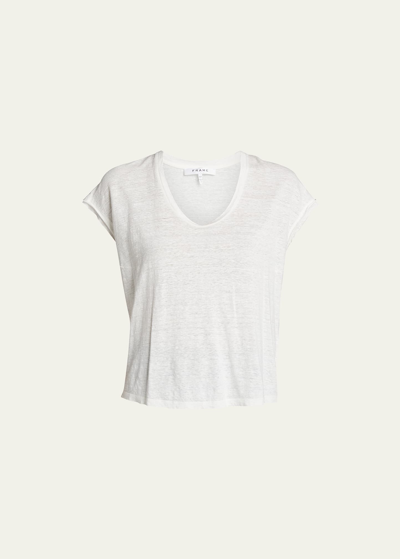 Frame Easy Scoop-neck Tee In White