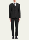 Prada Men's Light Stretch Technical Two-piece Suit In Black
