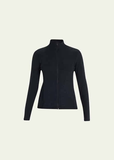 Beyond Yoga On The Go Mock-neck Jacket In Black