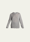 The Row Islington Long-sleeve Cashmere Top In Gray