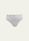 Versace Greca Border High-leg Jersey Briefs In Multi