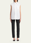 Prada Poplin Button-up Shirt In White